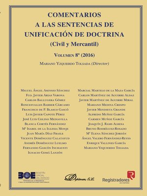 cover image of Comentarios a las Sentencias de Unificación de Doctrina. Civil y Mercantil. Volumen 8. 2016